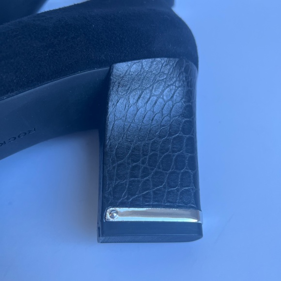 Rockport Suede Reptile Embossed Leather Heel Cushioned Comfy Dress Pumps 10 - Picture 7 of 13